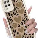 for Samsung Galaxy A12 Case, Creative Pattern Design Girls Women Liquid Silicone Cover, Thicker Frame Shockproof and Scratch-Resistant Soft Case for Samsung A12 - Leopard Hearts