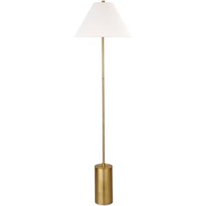 Somerset 64" Tall Floor Lamp with Fabric Shade in Brass/White