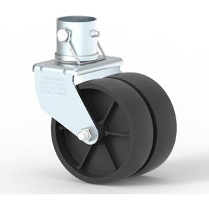 2000lbs Dual 6" Trailer Jack Swivel Caster, Wheel Replacement with Pin, Silver