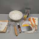 Complete Sourdough Starter Kit with Manual | Easy to Clean for Beginners | Sourdough Bread Baking Supplies with Round Bread Proofing Basket, Bread Sling, Starter Jar, Dough Whisk, Scrapers, Bag