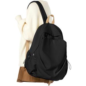 weradar Basic Black School Backpack For Women Men, Lightweight Casual Daypack, College Backpack, Aesthetic Middle School Bag, Bookbag For Teen Girls Boys, Small Canvas Travel Backpack