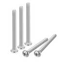 uxcell #10-24x4 Pan Head Machine Screws, 304 Stainless Steel 18-8 Screw, Phillips Drive, Fully Threaded, Bright Finish, Pack of 10