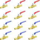 3/4 Inch PEX Ball Valves,12 Pcs PEX Brass Full Port Shut Off Ball Valve, Brass Full Port Quarter Turn Crimp Pex Valves for Hot and Cold Water