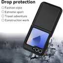 for Samsung Galaxy Z Flip 6 Case - Heavy Duty, Military Grade Protection, Shockproof, Drop & Dust Proof, Belt Clip Holster (Black)