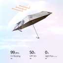 2 x BAODINI Comapct Travle Small Mini Sun Blocking Umbrella with Case Lightweight with Aluminum Frame Pocket Size UV Protection Purse Umbrella for Women, Men & Kids