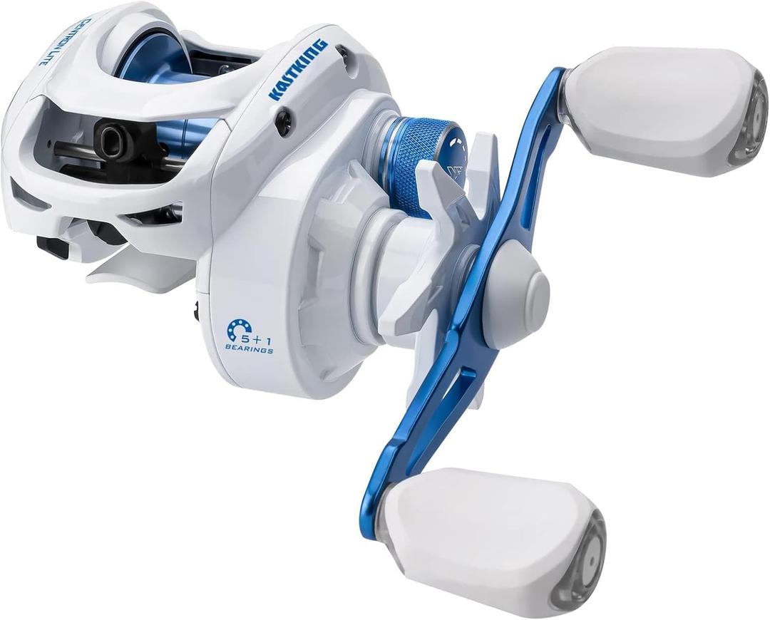 KastKing Centron Lite Baitcasting Fishing Reels with 7.1:1 Gear Ratio Set name: Left Hand-White