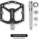 ROCKBROS Mountain Bike Pedals MTB Pedals Bicycle Flat Pedals Aluminum 9/16" Sealed Bearing Lightweight Platform for Road Mountain BMX MTB Bike