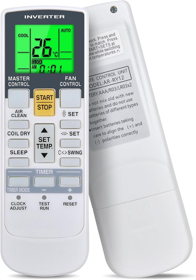 New AC Remote Control Replacement for Fujitsu Air Conditioner AR-RAH2UASU18RLF ASU18RLXS ASU24RLF ASU24RLXS ASU30RLX AUU12RLF (Display in Fahrenheit Only-not Have The Unit of Celsius)