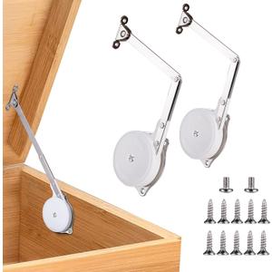 2 Pack | Toys Box Hinges Soft Close - HBL Lid Support Chest Hinges for Wooden Toy Box, Cedar, Storage Trunk & Benches, Made of Zinc Alloy, Safety & Heavy Duty