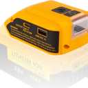 Battery USB Charger Adapter for DeWalt 20V MAX Battery Generator Power Converter with USB Charger Type C and LED Lights for Work RV Camping Travel, Tool Only
