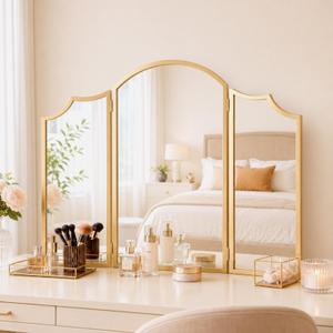 Wonderjune Trifold Vanity Mirrors 3 Way, 30 x 37 in