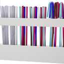 Straw Holder Straw Organizer Reusable Straw Holder Storage for Drinking Straws Cabinet Door Mounted (White)