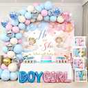 Angel Gender Reveal Balloon Boxes Decorations, 158pcs pink and blue balloons Garland Arch Kit Baby Boxes with Letters for Gender Reveal Birthday Baby Shower Decorations