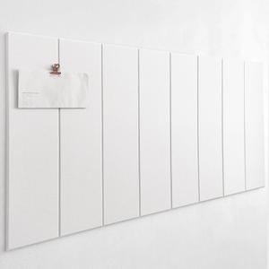 24"x47" Large Cork Board Alternative – 8 Pack Shiplap Felt Wall Tiles with Safe Removable Adhesive Tabs | Felt Bulletin Board for Walls Pin Board for Office, Home, Classroom, Kids Room – Pure White