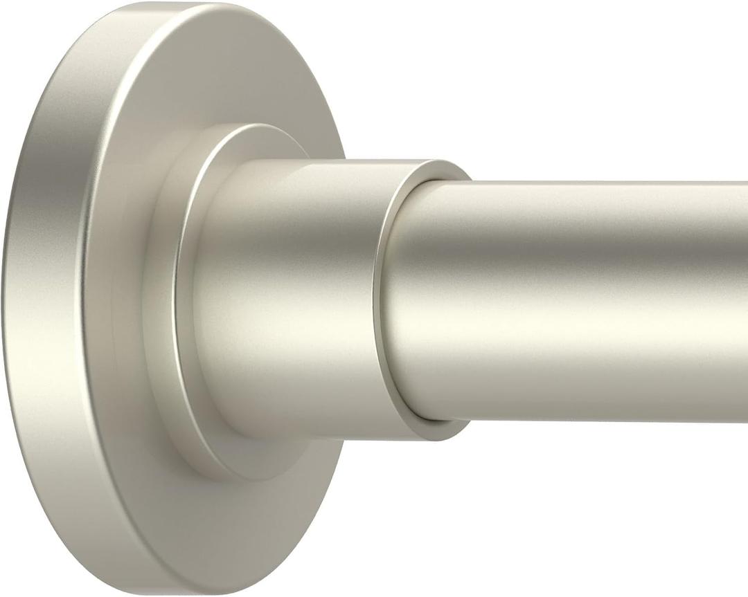 GXOACKJ Brushed Nickel Shower Curtain Rods - 31-80 Inch Spring Tension Shower Rods for Bathroom, Adjustable, No Drilling, No Rust, Stainless Steel