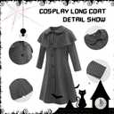 Black Costume Coat for Girls Halloween Cosplay Dress Kids Party Outfit 3-13Y (78 Years)