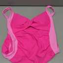 One Piece Swimsuit for Women Vintage Color Block Cutout Criss Cross Ruched Slimming Beach Bathing Suit (Medium, Pink Combo)