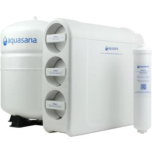 Aquasana SmartFlow Reverse Osmosis Water Filter System - High-Efficiency Under Sink RO Removes up to 99.99% of 90 Contaminants, Including Fluoride, Arsenic, Chlorine, and Lead - No Faucet