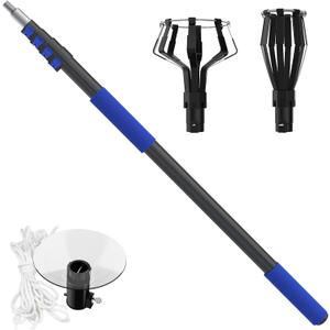 26FT Reach Light Bulb Changer for High Ceilings with Telescopic Extension Pole, 5-20Foot Light Bulb Extension Pole Changer with Baskets and Suction Cup for High Ceilings and Recessed Lights
