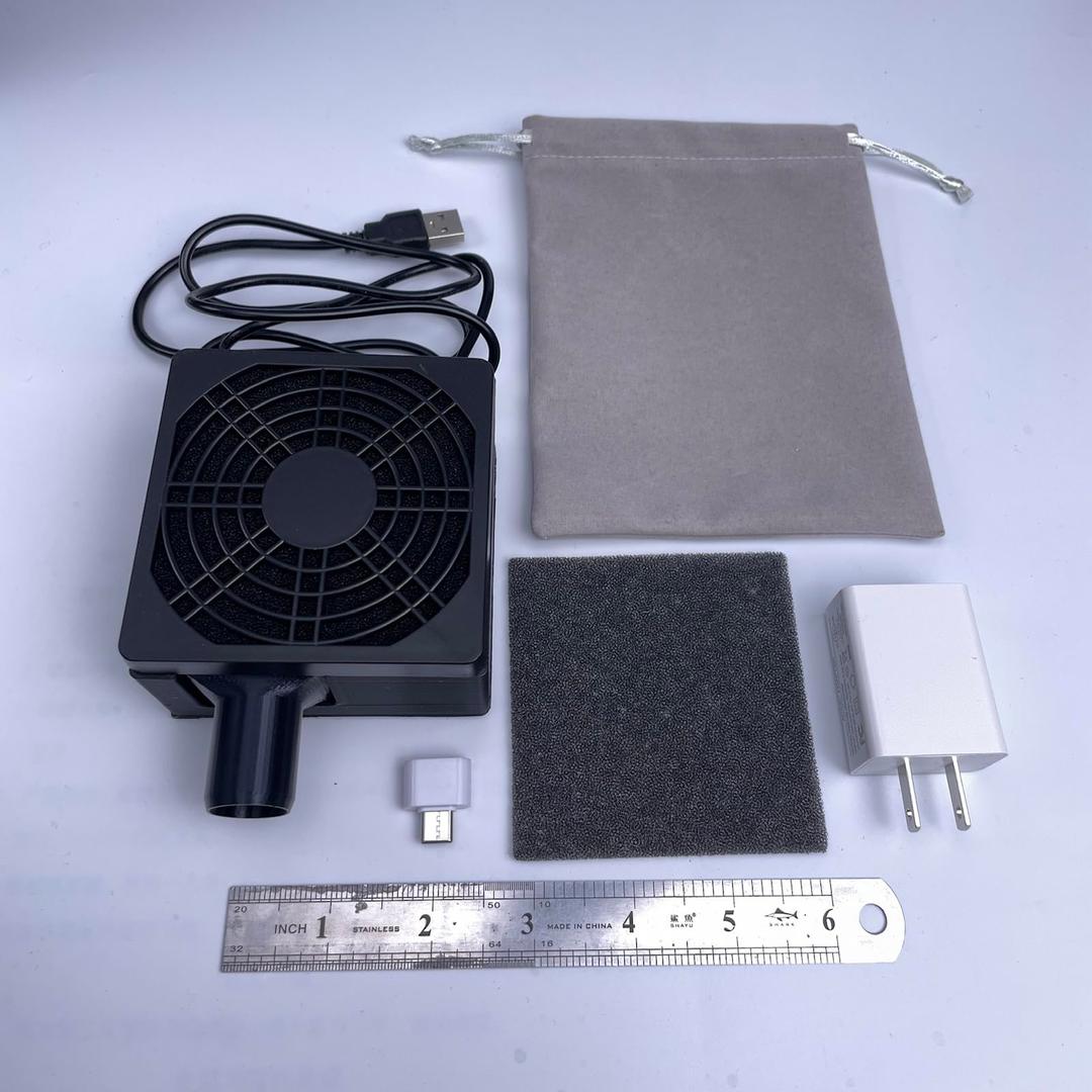 Hose Dryer with Filter & Noise-Reduction Base, High-Powered Turbo Fan for CPAP/BIPAP Tubes, USB Powered and Nearly Silent (Include AC Adapter)