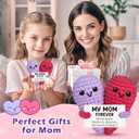 Mom Gifts from Daughter Son,Birthday Valentines for Mom Mama Mother in Law Bonus Step,Funny Handmade Crochet Heart Small Gift for Moms,Cute My Mother Forever Never Apart Desk Decor