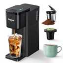 Tastyle Mini Hot and Iced Coffee Maker Single Serve, for K Cup and Ground, 6 to 14 Oz Brew Sizes, with Recipe Book, for Home, Travel, RV, Office and Dorm,Classic Black (2.0 Version)