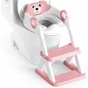 Potty Training Seat, Upgrade Toddler Toilet Seat for Kids Boys Girls, 2 in 1 Potty Training Toilet, Splash Guard Anti-Slip Pad Step Stool (Pink)