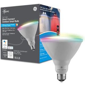GE Lighting CYNC Smart LED Light Bulb, Color Changing Lights, Bluetooth and Wi-Fi Lights, Works with Alexa and Google Home, PAR38 Outdoor Floodlight (1 Pack)