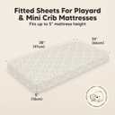 2-Pack Mini Crib Sheets Fitted - 38x26 Pack N Play Sheets for Pack and Play Mattress, Organic Cotton, Soft & Breathable Playard Bedding, Neutral Mini Toddler Bed Cover for Boys, Girls (Daisies)