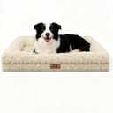 Orthopedic Dog Bed for Large Dog Noodle Cover Egg-Foam Dog Cat Bed Large Pet Sofa with Removable Cover Washable Waterproof Pet Couch Beds (White, 36.0" L x 27.0" W x 6.7" Th)
