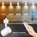 Plug in Track Lighting with Remote, 8-Light Track Light with Plug in Cord, LED Track Lighting Kit with H Track Rails, Dimmable Track Lighting Fixtures Ceiling Spotlight, White