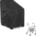 Waterproof Rollator Walkers Cover for Seniors, Folding Walker Accessories, Fits Rollators with Seat (Black)