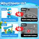 Litand Dinosaur Water Table Pump Continuous Flow Rechargeable Battery Powered Water Pump for Water Table Accessories Summer Outdoor Water Play Toys (Blue)