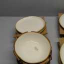 AmorArc Ceramic Dinnerware Sets,Handmade Reactive Glaze Stoneware Plates and Bowls Set,Highly Chip and Crack Resistant | Dishwasher & Microwave Safe Dishes Set,Service for 6 (18pc) (Beige)