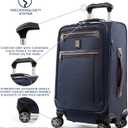 Travelpro Platinum Elite Softside Expandable Carry on Luggage, 8 Wheel Spinner Suitcase, USB Port, Suiter, Men and Women, True Navy Blue, Carry On 21-Inch