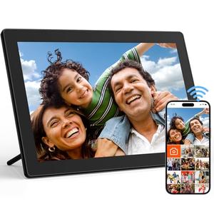 10.1" WiFi Digital Picture Frame with IPS Touch Screen, Smart Digital Photo Frame with 16GB Storage, Auto-Rotate, Wall Mountable, Share Photos Instantly via App, Gift for Women & Men