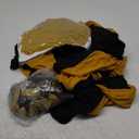 Double Color Wedding Arch Cover Set of 3 7.2ft 6.6ft 6ft Spandex Fitted Arch Stand Covers with Balloons Party Sign Round Top Backdrop Cover for Wedding Birthday Party Bridal Baby Shower (Black+Gold)