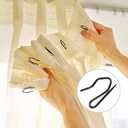 Hotop 30 Pcs Metal Drapery Curtain Rings 0.98/1.26/1.65 inch Interior Diameter and 30 Pcs Hanging Curtain Drapery Pin Hooks for Window Door Shower(Black,32 mm)