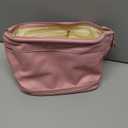 Leather Makeup Bag for Women Double Travel Toiletry Organizer Portable Zipper Pouch for Cosmetics and Sundries for Daily Use and Travel