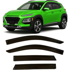 2018-2023 Tape-On Rain Guards for Hyundai Kona Side Window Visor Deflectors Se Sel Plus Night Limited Ultimate Durable Tinted Shade 2019 2020 2021 2022