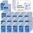 100 Pack Instant Cold Pack - Disposable Instant Ice Packs for Injuries Cold Compress Ice Pack for Pain Relief, Swelling 6 x 4.5 in
