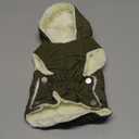 Fleece Lining Dog Hoodie with Harness Built in,Extra Warm Small Dog Jacket in Winter Puppy Coats with Drawstring Hooded, Green XS