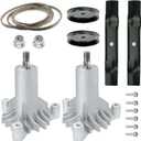 42" Mower Deck Rebuild Kit for Craftsman LT1000 LT2000 for Husqvarna Poulan Models, 2 Spindles 130794 532130794,3 Blades 134149 532134149, 95 1/2" Belt 144959, 2 Pulleys 129861 153535
