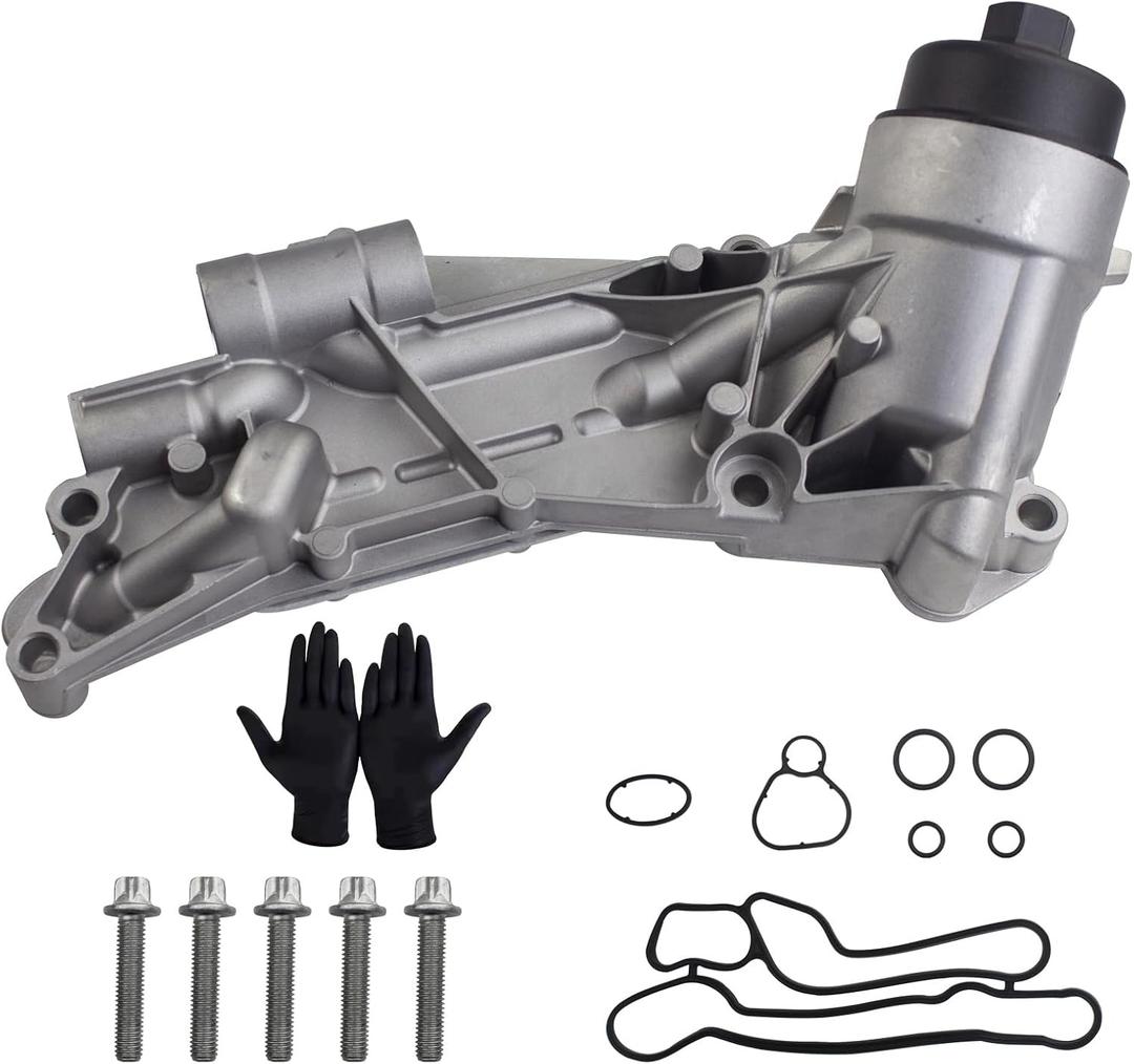 Upgrade aluminum Oil FILTER HOUSING With Engine Oil Cooler and aluminum cap compatible with Chevy Cruze Aveo Sonic MalibuPontiac G3Saturn Astra 1.6L 1.8L