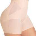 Mid-Waist Shapewear Shorts for Women, Tummy Control (Beige, XXL)