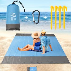 Sand Proof Beach Blanket, 79" X 83" Large Oversized Waterproof Sandless Beach Mat for 4-8 Adults, Outdoor Lightweight Compact Sand Free Picnic Blanket for Beach Travel Camping Hiking Picnic (Bgrey)