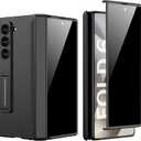 PUROOM for Samsung Galaxy Z Fold 6 Case with Privacy Screen Protector, Z Fold 6 Magnetic Hinge Coverage Protective All-Inclusive Kickstand Shockproof Case (Black)