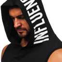 FLYFIREFLY Men's 2 Pack Workout Hooded Tank Tops Bodybuilding Athletic Sleeveless Muscle Cut Off T Shirt Gym Hoodies (XXL)