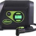 Slime 40088 Tire Inflator, Portable Car Air Compressor, Inflate Right Automatic Shut Off, With Digital 99 Psi Display, Long Hose And LED Light, 12V, 6 Min Inflation (Compact)