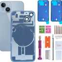 Back Glass Replacement for iPhone 14(6.1 inches Blue) Integrated Glass & Wireless Charging Repair Tools are Included